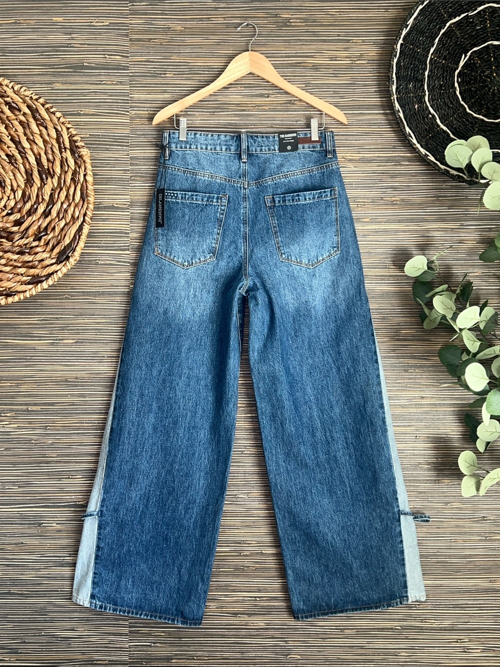 NWT Blanknyc The Harrison Low Rise Baggy Ankle Tie Jeans 27 Midnight Contrast - Picture 7 of 17